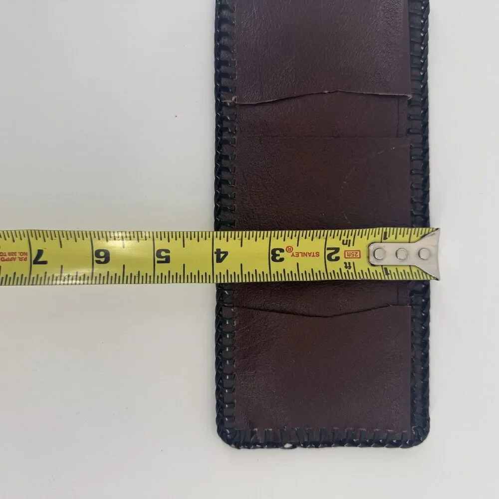 Vintage Hand Tooled Leather Billfold Wallet hunting dog bunny rabbit trifold